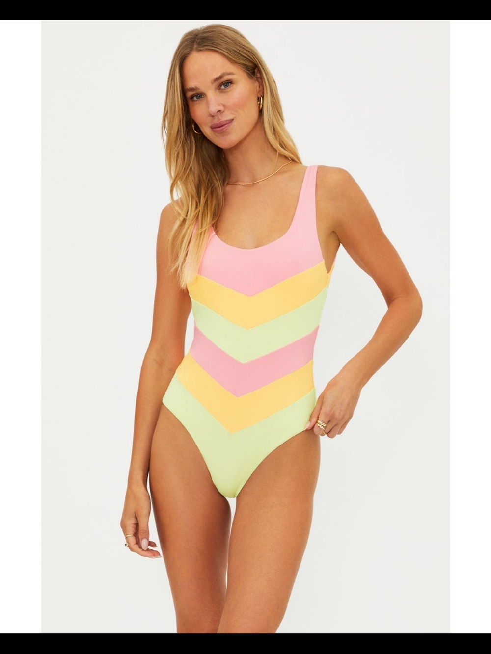 Beach Riot Cinthia One Piece in Sorbet Chevron